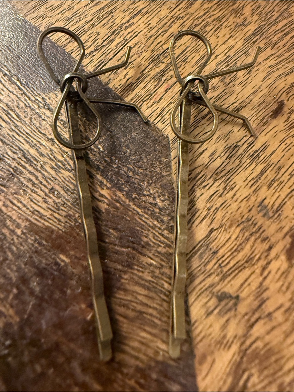 Antique bronze bow hairpins instead of two